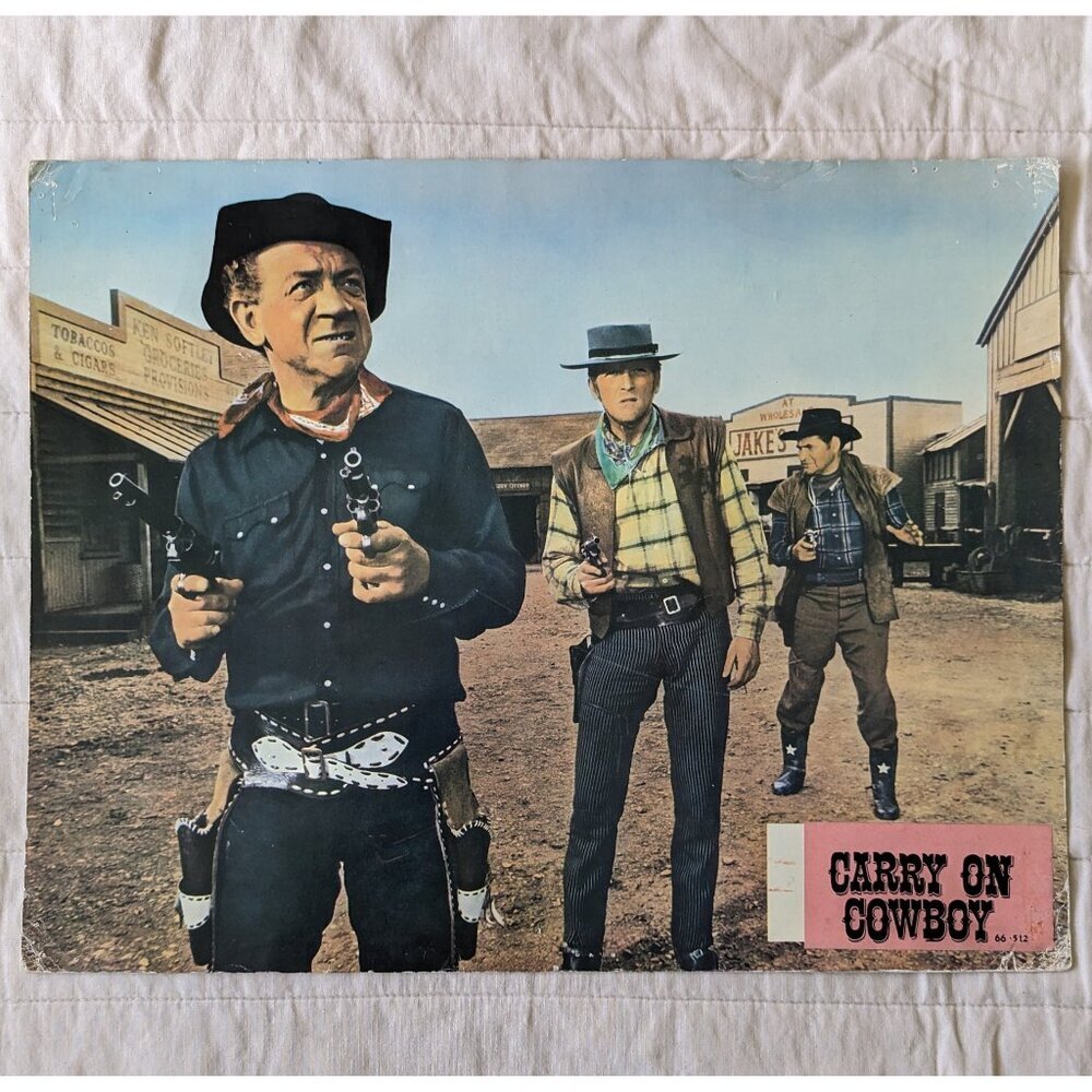 1965 Carry on Cowboy Lobby card 11x14", original vintage small Comedy Western